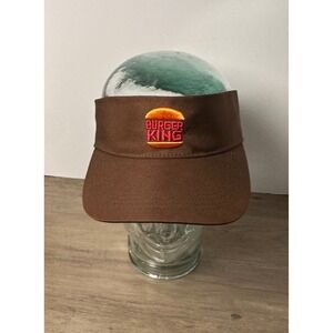 Burger‎ King Visor Brown Adjustable Logo Embroidery Fast Food Restaurant Merch
